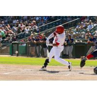 Edwin Arroyo at bat for the Winnipeg Goldeyes