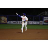 Yolmer Sanchez of the Syracuse Mets rounds the bases after hitting a grand slam