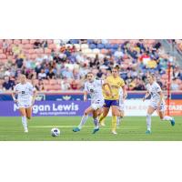 Racing Louisville FC's Janine Beckie and Utah Royals FC's Ana Tejada in action