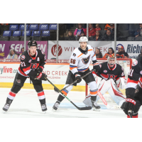 Belleville Senators goaltender Michael Simpson and his defense vs. the Lehigh Valley Phantoms