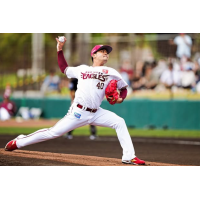 Takuma Uchima with the Tohoku Rakuten Golden Eagles