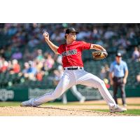 Pitcher Aaron Shortridge with the Indianapolis Indians