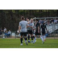 Chattanooga FC exchanges high fives after a goal against the Birmingham Legion