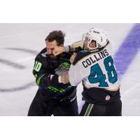 Wichita Thunder's Dillon Boucher versus Tahoe Knight Monsters' Anthony Collins