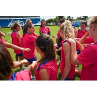 North Carolina Courage huddle in training camp