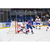 Laval Rocket's Connor Hughes and Syracuse Crunch's Dylan Duke on game night