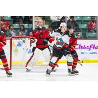 Dawson Gerwing of the Kelowna Rockets vs. the Prince George Cougars