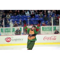 Vancouver Giants celebrate in Teenage Mutant Ninja Turtles jerseys