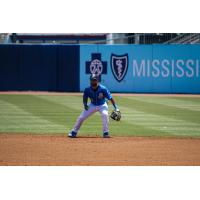 Infielder Felix Valerio with the Biloxi Shuckers