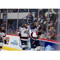 Saginaw Spirit center Michael Misa riles up the crowd