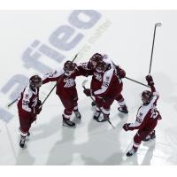 Peterborough Petes celebrate a goal