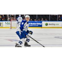Former Orlando Solar Bears defenseman Nolan Valleau with the Syracuse Crunch