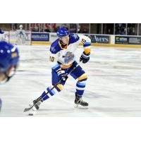 Forward Michael Economos with the Roanoke Rail Yard Dawgs