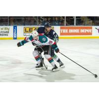 Kelowna Rockets centre Kyle Crosbie vs. the Seattle Thunderbirds