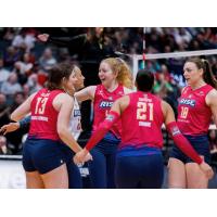 Grand Rapids Rise huddle after a point
