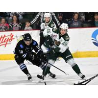 Wenatchee Wild forward Evan Friesen (left)