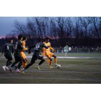 Rhode Island FC with possession vs. Portland Hearts of Pine in the U.S. Open Cup