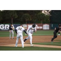 Connor Hujsak of the Charleston RiverDogs rounds the bases