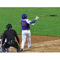 Jon Singleton of the Syracuse Mets connects